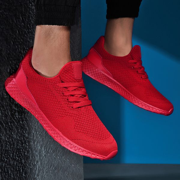 Top Quality Mulheres Homens Treinador de Desporto Treinador Sapatos Respirável Malha Vermelho Vermelho Branco Azul Plataforma Verde Corredores Sneakers Tamanho 48 Código: 03-052