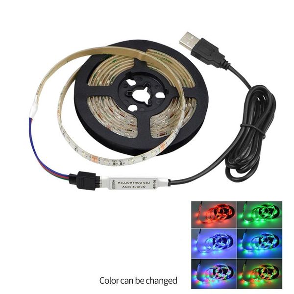 

strips usb led strip light 5v rgb 3-key controller tv background backlight lamp tape for indoor decoration