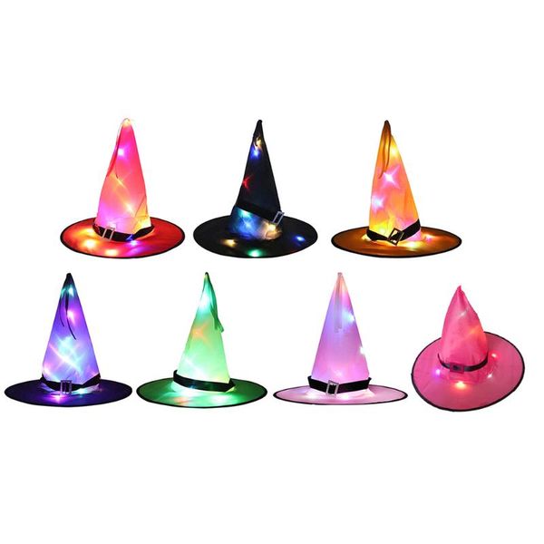 

party hats halloween led light luminous witch hat glowing tree hanging decor supplies for kid dressup costume holiday props