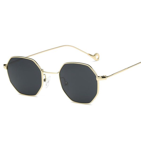 

sunglasses retro metal polygon sunglasses, men and women dazzle color marine film european american fashion street po, White;black