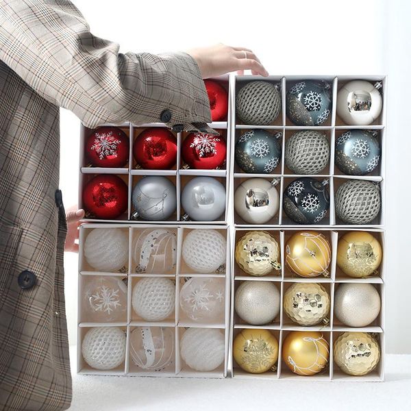 

party decoration 8cm9pcs painted christmas balls big decor for home tree ornaments plastic transparent ball year 2021