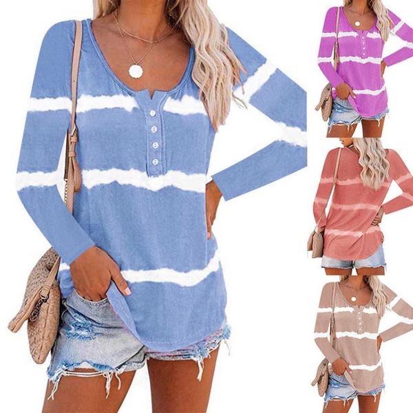 

color fall/winter striped shirt ladies blouse printing long sleeve pullovers casual o-neck women sweatshirt women's blouses & shirts, White