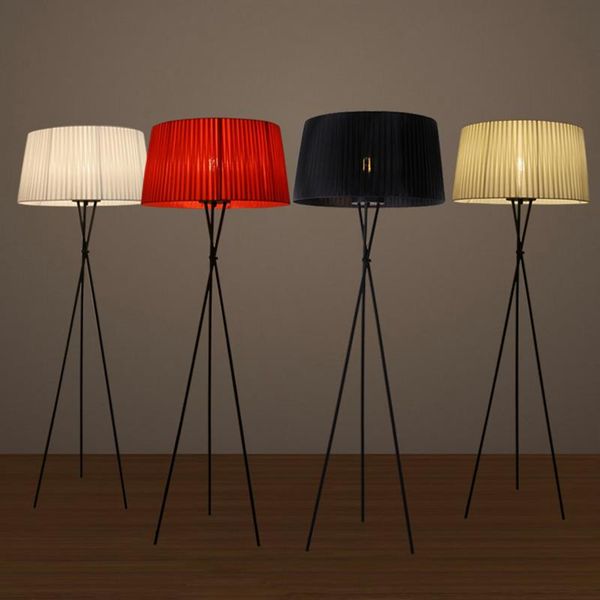

nordic floor lamp e27 modern standing fabric shade different color good quality high end lighting lamps