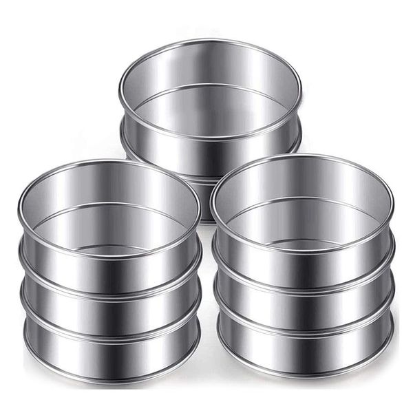 

baking & pastry tools 10 pcs muffin tart rings,round cake ring mold,cake mousse and diy mould tool for home food making