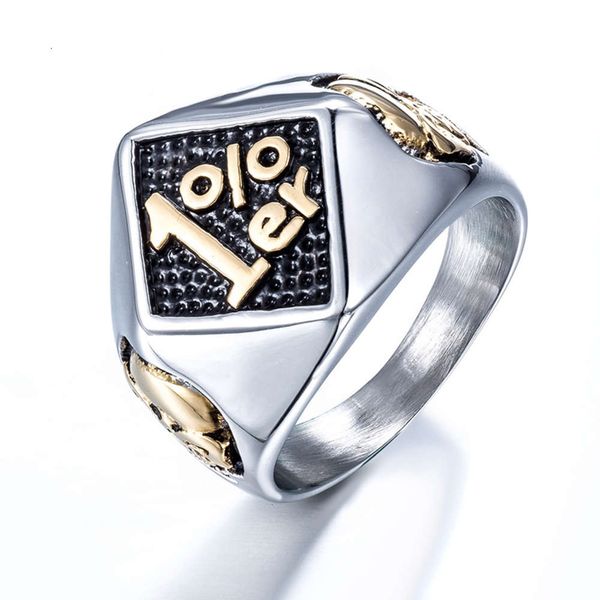 

punk 1% er men's titanium steel ringzu89, Golden;silver