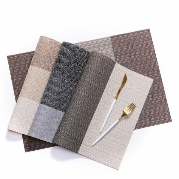 

table runner 4pcs/lot weave placemat fashion pvc dining mat disc pads bowl pad coasters slip-resistant kitchen mats