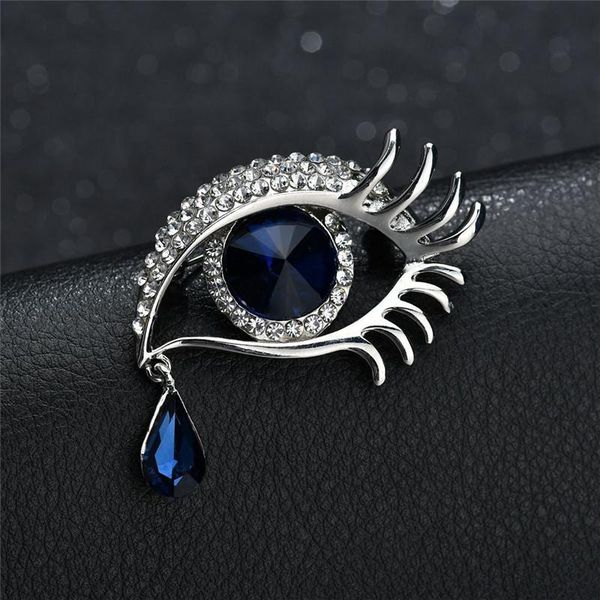 

pins, brooches liemjee zircon inlaid big eyes long eyelashes brooch creative fashion jewelry for women feature namour charm gift all seasons, Gray