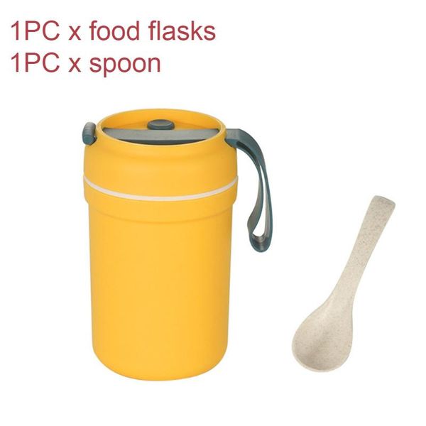 

water bottles kitchen portable with spoon pp leak proof picnic flasks sealing insulation soup porridge holder home student breakfast