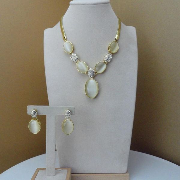 

earrings & necklace yuminglai designer jewelry dubai costume sets unique stones fhk9054, Silver