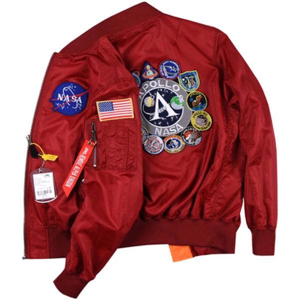 Jaqueta bomber fina masculina Alpha Dingdin NASA Apollo Edição comemorativa primavera outono uniforme de beisebol casaco 2024 4633