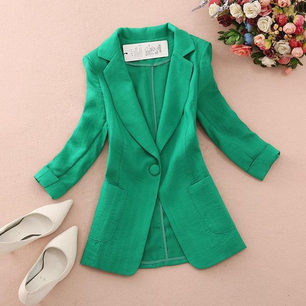 

women's suits & blazers spring summer suit jacket female cotton and linen oversized black blazer women plus size ladies ropa mujer 3xl, White;black