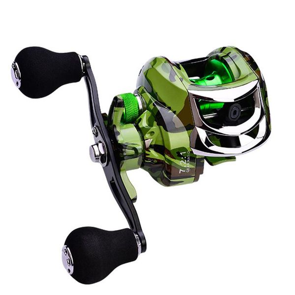 

7.1:1 speed ratio right left hand baitcasting reel metal rocker arm fishing 18+1bb shallow spool wheel reels