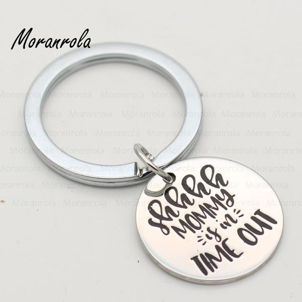 

arried "shhhhh mommy is in time out" copper necklace &keychain, mothers day jewelry gift for mom pendant necklaces, Silver
