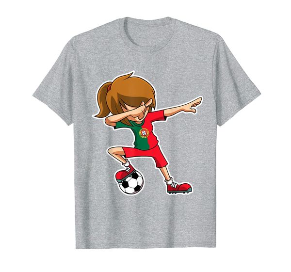 

dabbing soccer girl portugal jersey, portuguese kids t-shirt, White;black