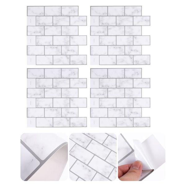 

wall stickers 4pcs peel and stick tiles marble decorative kitchen backsplash tile