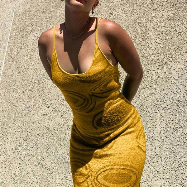 

casual dresses 2021 summer beach green women sleeveless spaghetti strap midi kintted hollow out y2k party c30, Black;gray