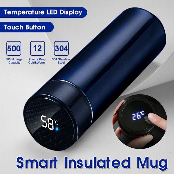 

vacuum flask smart kettle lcd screen display temperature stainless steel leak proof, double walled, keep drink & cold water bottles
