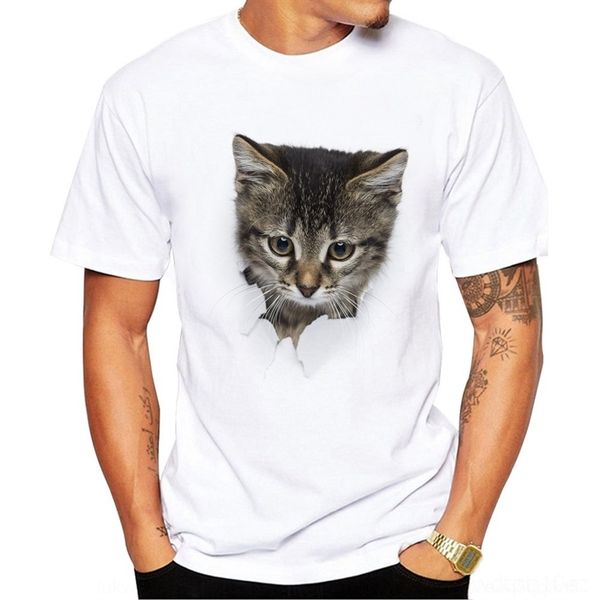 

dpky cat t-shirts) short sleeve t-wo 3d cat print men's 3d print short sleeve t-women's t-shirt, White;black