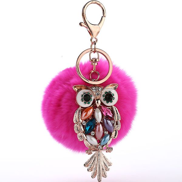 

souvenirs pendant 8cm rex rabbit fur ball owl key chain plush accessories bag
