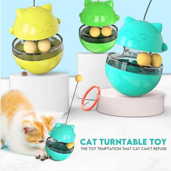 

cat toys interactive kitte.ns training stick feeding pets tumbler leakage ball plastic play balls for catch cats