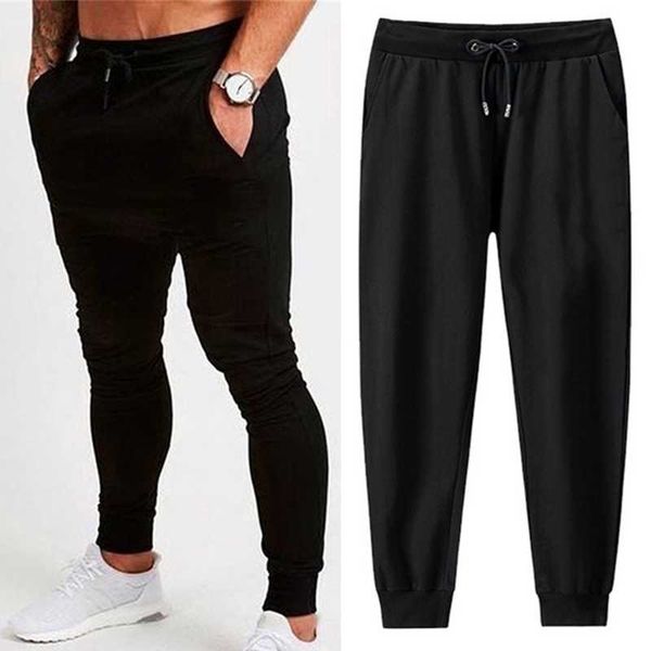 

men's pants fashion sport casual jogging sweatpants slim fit trousers long, Black
