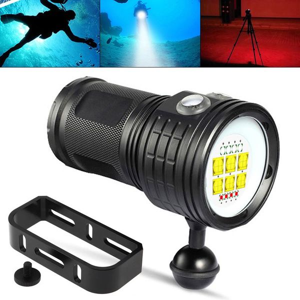 

flashlights torches securitying diving 300w r5 led underwater 80m with spherical bracket scuba torch for pography video fill ligh