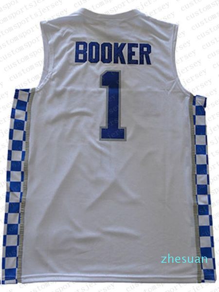 

wholesale devin booker jersey kentucky wildcats blue white sewn basketball jersey customize any name number men women youth, Black;blue