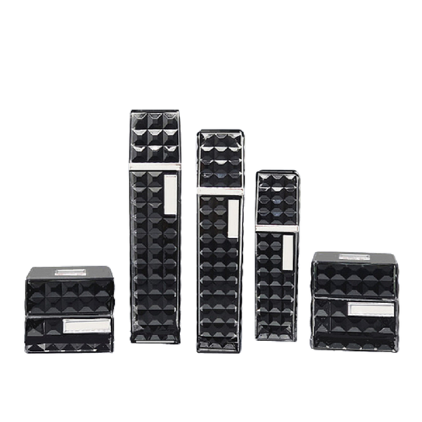

storage bottles & jars 5pcs 15g 30g 50g elegant black acrylic cosmetic cream jar 40ml 60ml 100ml empty square spray atomizer lotion pump ess