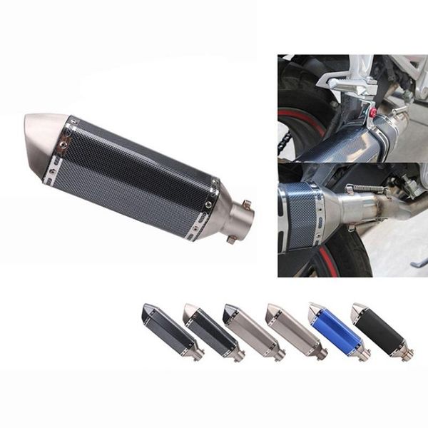

motorcycle exhaust system modified pipe muffler universal stainless steel small hexagon