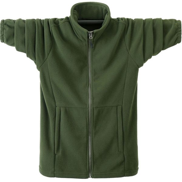 Autunno Inverno Felpe con cappuccio da uomo Casual Felpa con cappuccio Giacca da uomo in pile caldo verde militare Giacca a vento di grandi dimensioni Soild Cappotti 6XL 210927