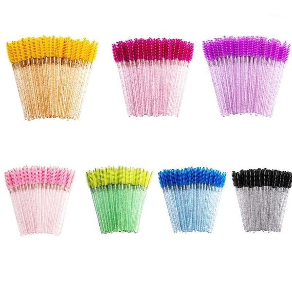 

50pcs makeup tool professional disposable eyelash brush colorful mascara wands extension tools for tattoo supplies1