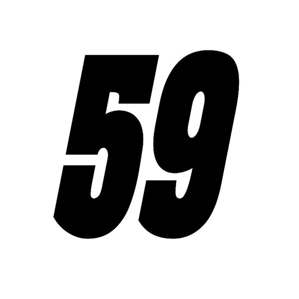 

15cm*15cm personality number 59 vinyl retro-reflective decoration car sticker decal black/silver c15-0589