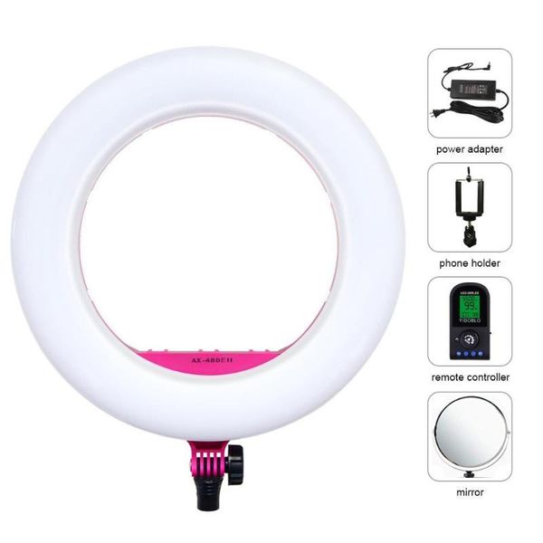 

yidoblo ax-480eii camera po studio phone video 18inch 240pcs led ring light warm & cold color lamp +tripod + handbag flash heads
