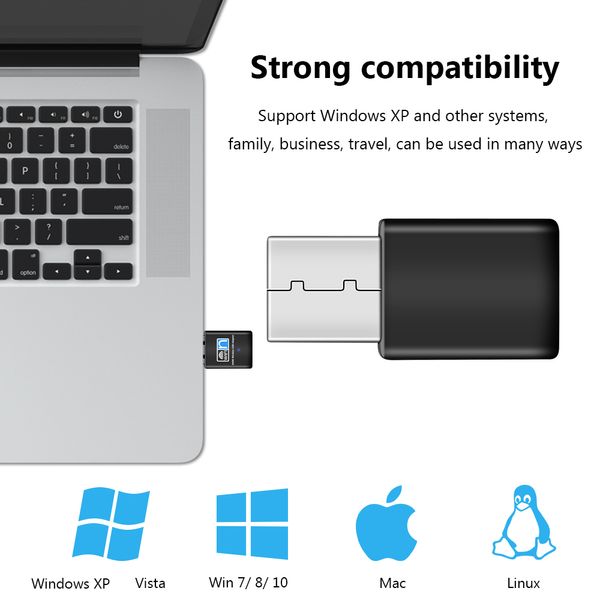 Mini-USB-WLAN-Adapter 300 Mbit/s USB2.0 WLAN-Antenne WLAN-USB-Ethernet-Dongle 802.11 n/g/b Enchufe USB LAN Comfas