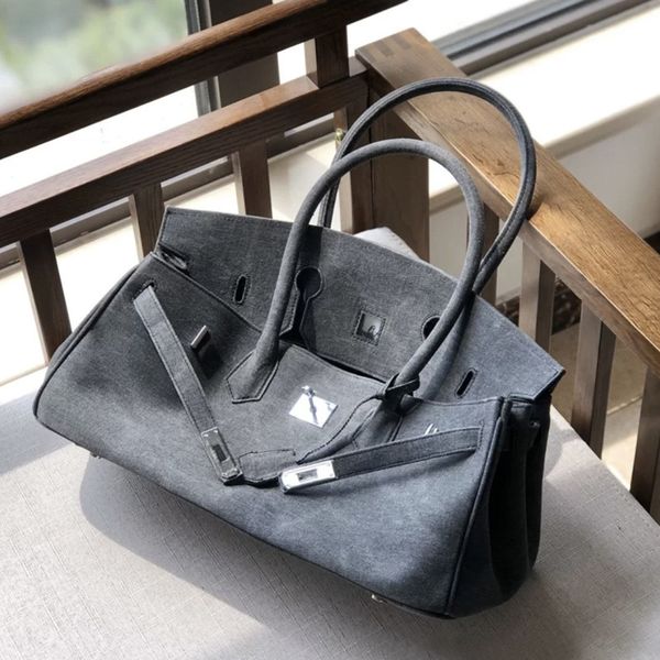 

denim bag 2021 new one shoulder handbag large capacity net red large bag with chain