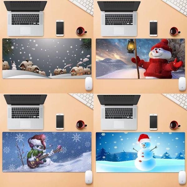 

mouse pads & wrist rests winter snowman locking edge pad game large gaming lapxl non-slip rubber office computer