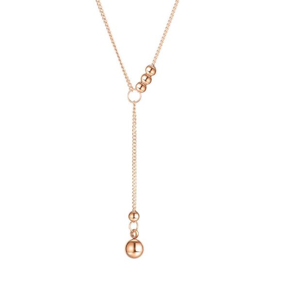 

yo stylish sample bead pendant for women necklace gold color stainless steel cz stone female jewelry gift chains, Silver