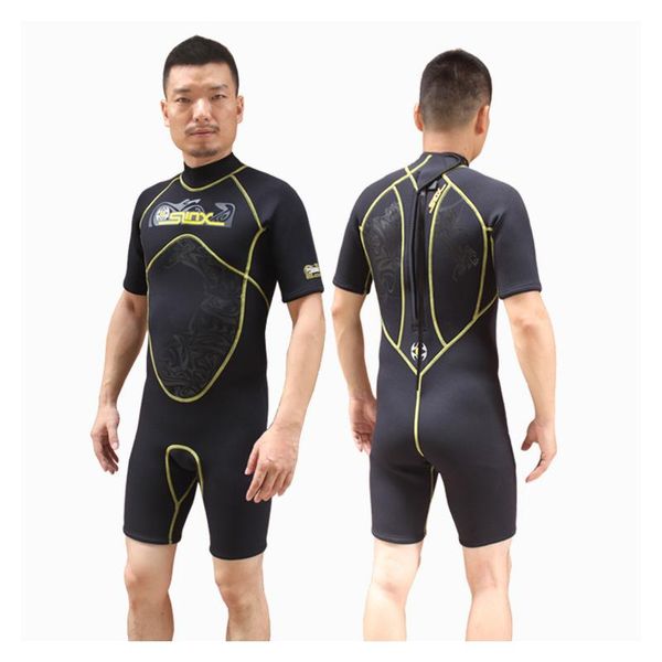 

swim wear outdoor wading sports diving suit men's 3mm short-sleeved back zipper high-quality fabric surfing