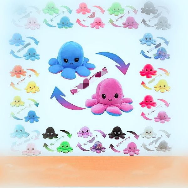 

24 hours shipreversible flip ocs stuffed plush doll soft simulation reversible plush toys color chapter plush doll child toys 26 colors tf01