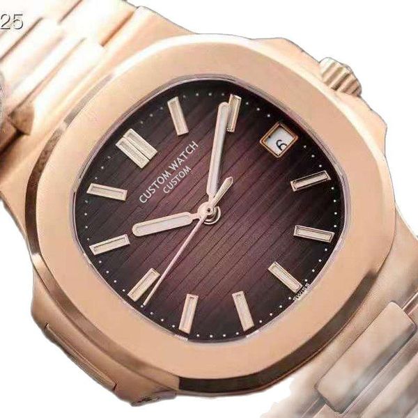 

wristwatches big brand miyota8215 men's watch automatic mechanical 316 stainless steel waterproof clock date fashion b5711, Slivery;brown