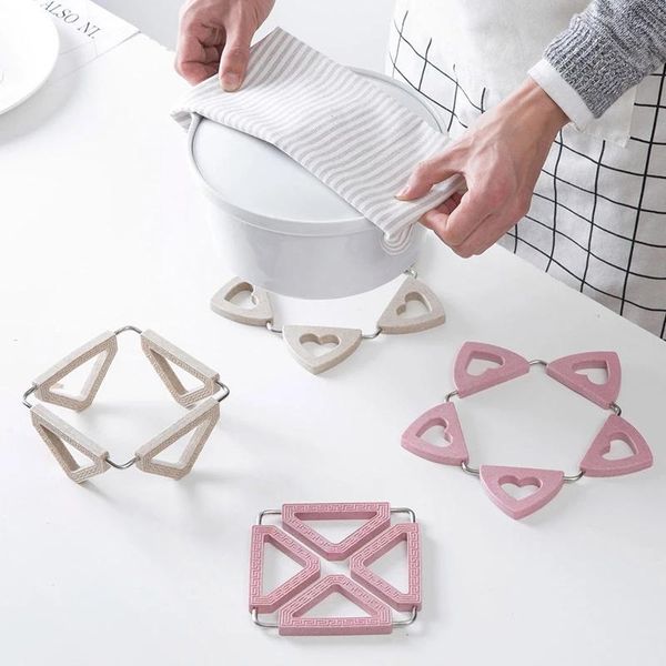 

mats & pads household kitchen placemat deskheat insulation pad plastic foldable anti-scalding board mat decoration accessories
