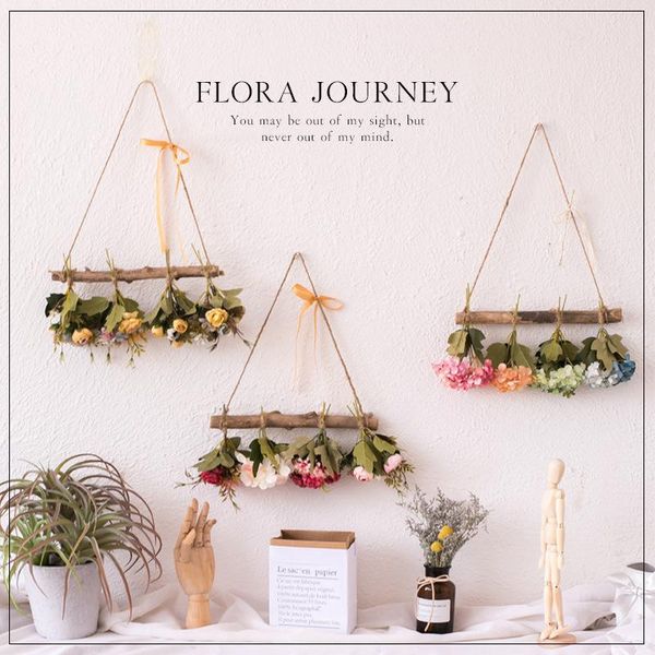 

decorative flowers & wreaths days wooden rope wreath wall hanging decoration for bedroom simulation silk wholesale suit