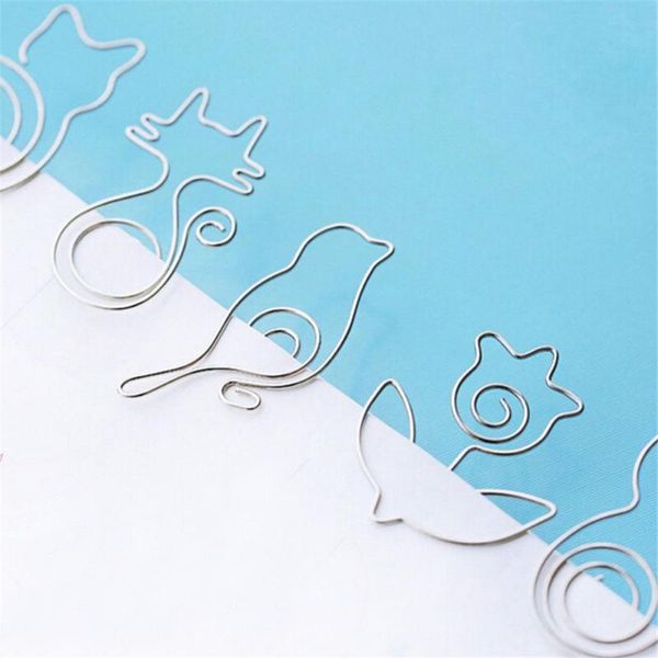 

bookmark 5pcs/pack metal note paper clip creative cute cartoon animal paperclip shape