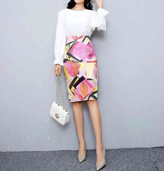

skirts 2022 winter digital printing half body one-step skirt fashion slim fit hip wrap, Black