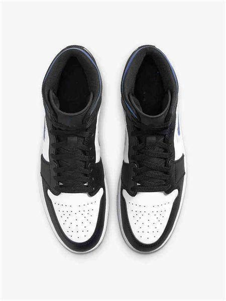 

2021 release i game royal basketball shoes jumpman 1 white black designer sports sneakers ship with shoebox size us7-12{category}