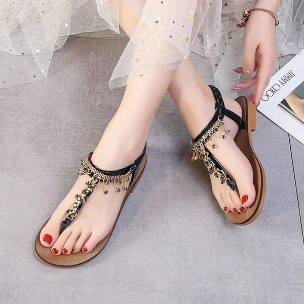

sandals 2021 female shoe soft clear heels flip flops platform girls fashion flat comfort spring low corrective scandals pu r, Black
