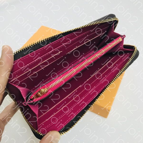 

portefeuille clemence wallet womens iconic fashion long wallet coin purse card case holder brown waterproof canvas white m60742, Red;black