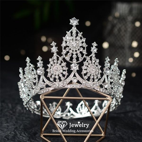 

hair clips & barrettes wedding crown tiara hairband engagement accessory for women big crowns luxury jewelry queen hairwear, Golden;silver