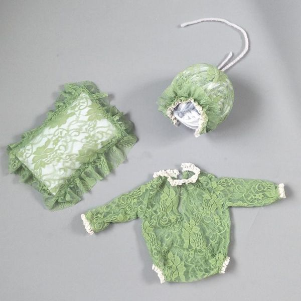

lace baby rompers born infant pography clothes with pillow hat girls shooting po clothing jumpsuit costumes 0-1 months sets, White