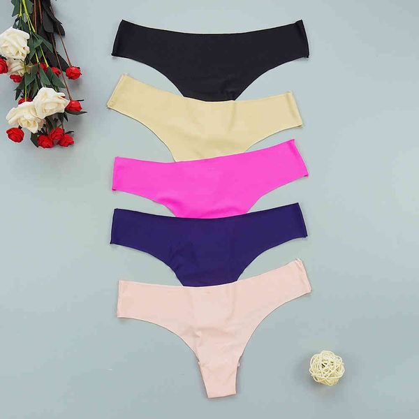 

3pcs/lots seamless thongs panties for women string female underwear sports ice silk panty seven colors low-rise underpants, Black;pink